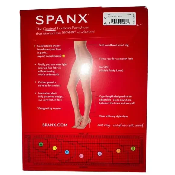 NWT: Spanx SPANXshape™ Original Spanx® Footless Sheers Nylons Nude/Beige - Picture 2 of 2